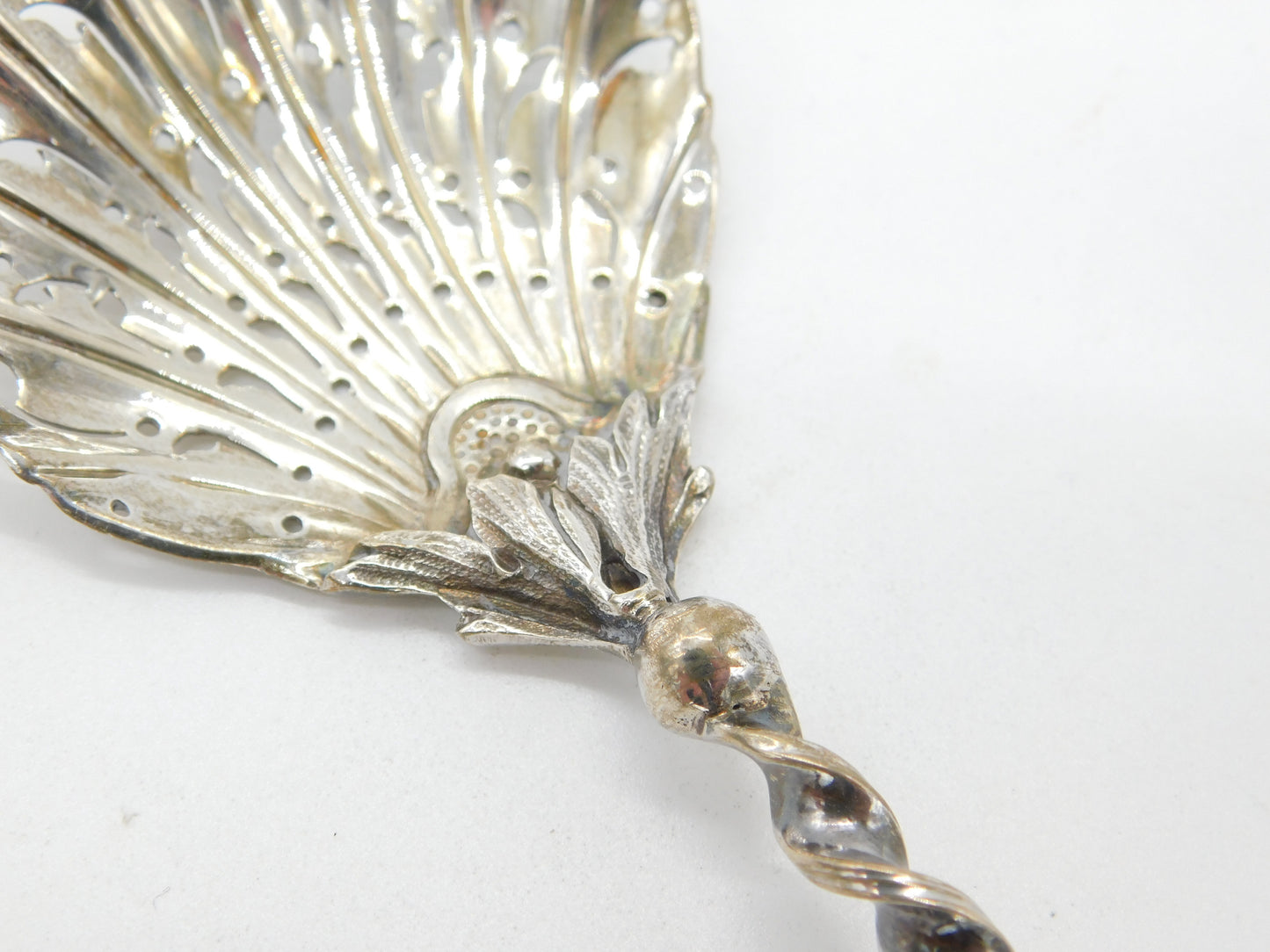 Victorian Sterling Silver Art Nouveau Shell Pattern Caster Spoon 1899 London