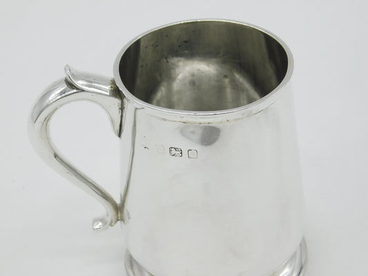 Edwardian Sterling Silver Christening Mug Tankard 1909 Birmingham Antique