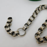 Victorian Sterling Silver Fancy Link Albertina Watch Chain Antique c1880