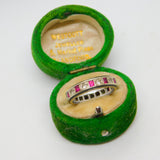 9ct Bi-Colour Gold, Ruby & Spinel Set Eternity Ring Vintage c1970 Size L 1/2 UK