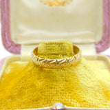 9ct Yellow Gold Essential Dotted Band Ring Vintage 1965 London Size Q UK