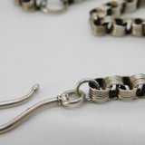 Victorian Sterling Silver Fancy Link Albertina Watch Chain Antique c1880