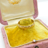 9ct Yellow Gold Essential Dotted Band Ring Vintage 1965 London Size Q UK