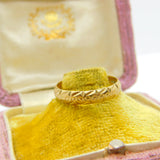 9ct Yellow Gold Essential Dotted Band Ring Vintage 1965 London Size Q UK