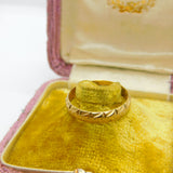 9ct Yellow Gold Essential Dotted Band Ring Vintage 1965 London Size Q UK