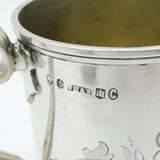 Scottish Victorian Sterling Silver Floral Pattern Tankard Mug Antique Edinburgh