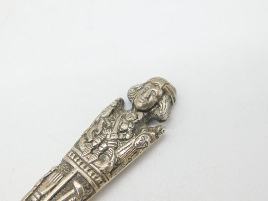 Danish Victorian Sterling Silver Religious Anointing Spoon 1885 Simon Groth