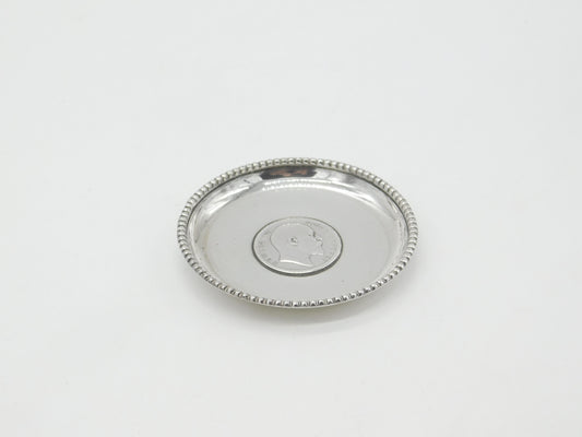 Edwardian Sterling silver King Edward VII Rupee Coin Dish or Ashtray c1905