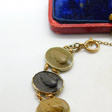 Regency Grand Tour Sterling Silver, Basalt, Lava & Granite Cameo Bracelet c1830