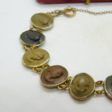Regency Grand Tour Sterling Silver, Basalt, Lava & Granite Cameo Bracelet c1830
