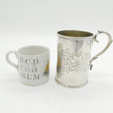 Scottish Victorian Sterling Silver Floral Pattern Tankard Mug Antique Edinburgh