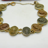 Regency Grand Tour Sterling Silver, Basalt, Lava & Granite Cameo Bracelet c1830