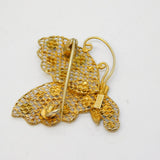 Sterling Silver Gilt Colourful Enamel Butterfly Brooch Antique c1940 Art Deco