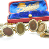 Regency Grand Tour Sterling Silver, Basalt, Lava & Granite Cameo Bracelet c1830