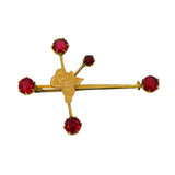 9ct Yellow Gold & Garnet Southern Cross Constellation Brooch Antique c1920