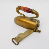 Victorian Brass & Red Agate Novelty Iron Sewing Measuring Tape Antique c1850
