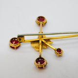 9ct Yellow Gold & Garnet Southern Cross Constellation Brooch Antique c1920