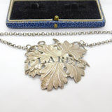 Georgian Sterling Silver Vine Leaf Claret Decanter Label 1825 Birmingham Antique