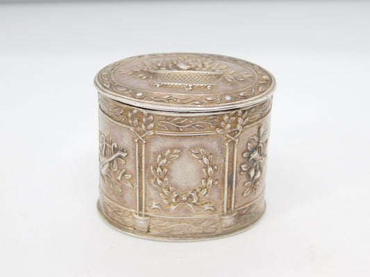 Edwardian Sterling Silver Renaissance Pattern Patch Box Antique 1904 Chester