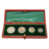 King George VI Boxed Silver Complete Maundy Coin Set Mid-Century 1950