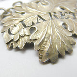 Georgian Sterling Silver Vine Leaf Claret Decanter Label 1825 Birmingham Antique