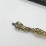 Edwardian Boxed Pair Sterling Silver Apostle Dessert Spoon 1902 London Antique
