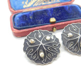Theodor Fahrner Pair Of Sterling Silver, Enamel & Pearl Art Nouveau Brooches c1920