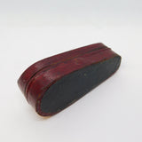 Victorian Novelty Tooled Leather Violin Case Travelling Inkwell Antique c1850