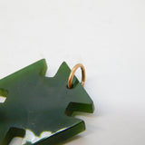 19th Century 9ct Gold & Carved Nephrite Jade Maltese Cross Pendant Antique
