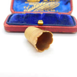 Victorian 14ct Yellow Gold & Carved Amethyst Sewing Thimble Antique c1890