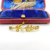 Victorian 15ct Yellow Gold & Seed Pearl Set Sweetheart Brooch Art Nouveau c1890