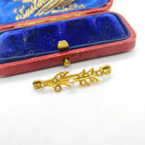 Victorian 15ct Yellow Gold & Seed Pearl Set Sweetheart Brooch Art Nouveau c1890