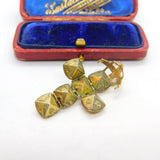 9ct Gold on Silver Masonic Ball Cross Fob or Pendant Antique c1920 Art Deco