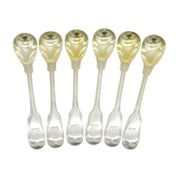 Paul Storr Georgian Set of Six Sterling Silver Condiment Spoons Antique London