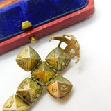 9ct Gold on Silver Masonic Ball Cross Fob or Pendant Antique c1920 Art Deco