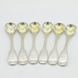 Paul Storr Georgian Set of Six Sterling Silver Condiment Spoons Antique London