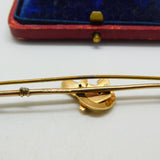 9ct Yellow Gold Hunting Crop, Shoe & Horses Head Stock Pin Brooch Antique