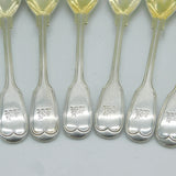 Paul Storr Georgian Set of Six Sterling Silver Condiment Spoons Antique London