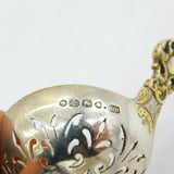 Victorian Sterling Silver Gilt Apostle Terminal Sugar Caster Spoon 1872 London