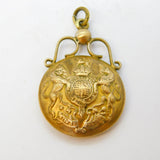 WW1-era Rolled Gold Military Button Form Sweetheart Locket Antique c1915
