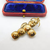 9ct Gold on Silver Masonic Ball Cross Fob or Pendant Antique c1920 Art Deco