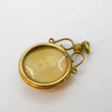 WW1-era Rolled Gold Military Button Form Sweetheart Locket Antique c1915