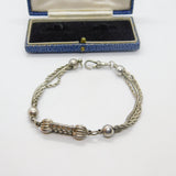 Victorian French Sterling SIlver Albertina Bracelet with Ball Links Antique 1860