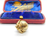 9ct Gold on Silver Masonic Ball Cross Fob or Pendant Antique c1920 Art Deco