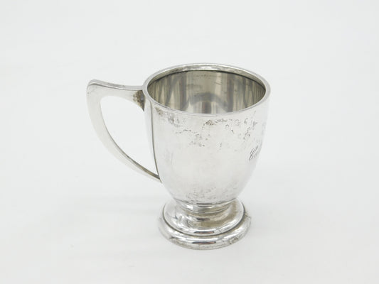 Sterling Silver Christening Mug Tankard 'Catherine Jane' 1919 Birmingham