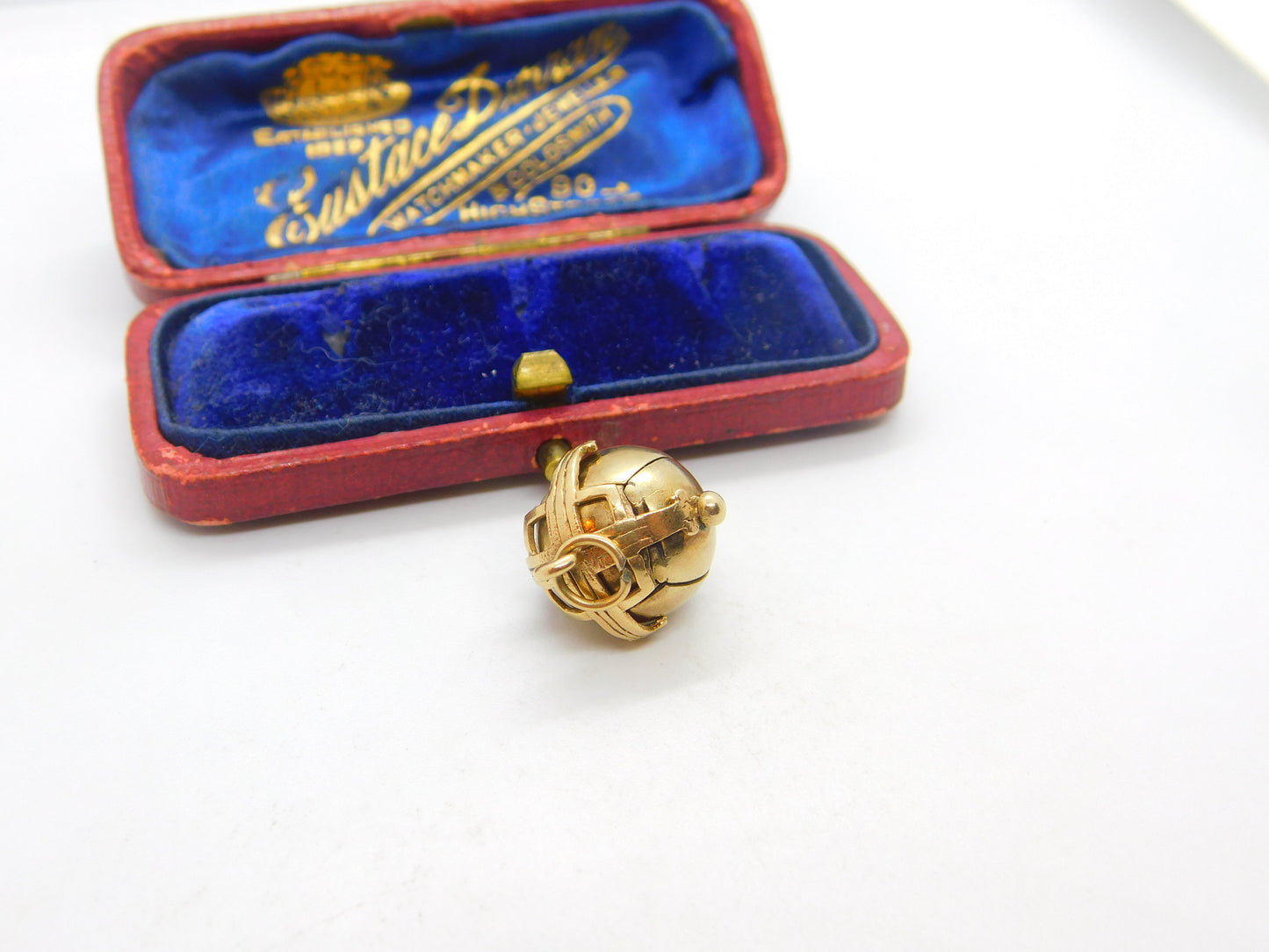 9ct Gold on Silver Masonic Ball Cross Fob or Pendant Antique c1920 Art Deco