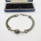 Victorian Sterling Silver Albertina Ball Form Link Bracelet Antique c1860 French