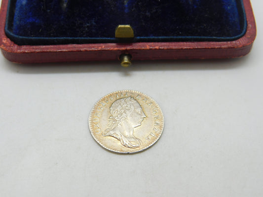 King George III Maundy Threepence Coin 1762 Very Fine Condition Antique
