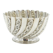 Victorian Sterling Silver Floral Pattern Sugar Bowl Antique 1889 London