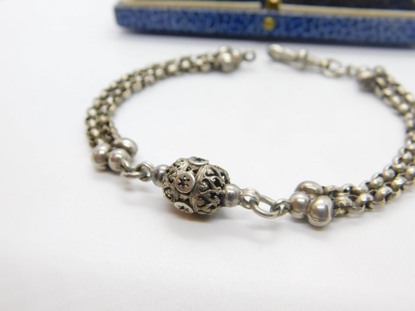 Victorian Sterling Silver Albertina Ball Form Link Bracelet Antique c1860 French